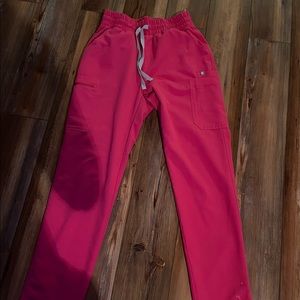 Figs XS Skinny high waisted YOLA in shocking pink